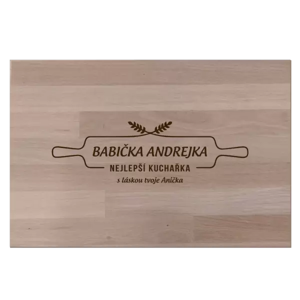 Bukové prkénko Babička - Nejlepší kuchařka