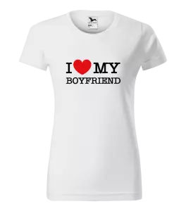 Dámské tričko Malfini Basic I love my boyfriend