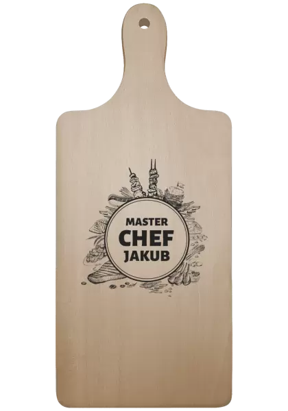 Doštička Master Chef s menom, jedlo