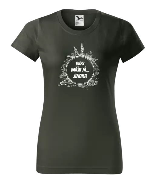 Dámské tričko Dnes vařím já... jméno