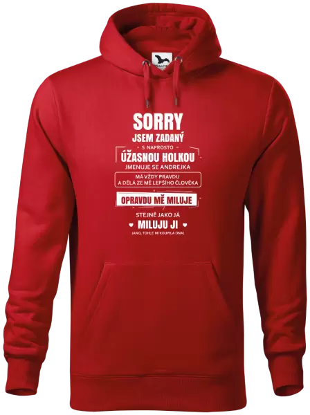 Pánská mikina Sorry, jsem zadaný