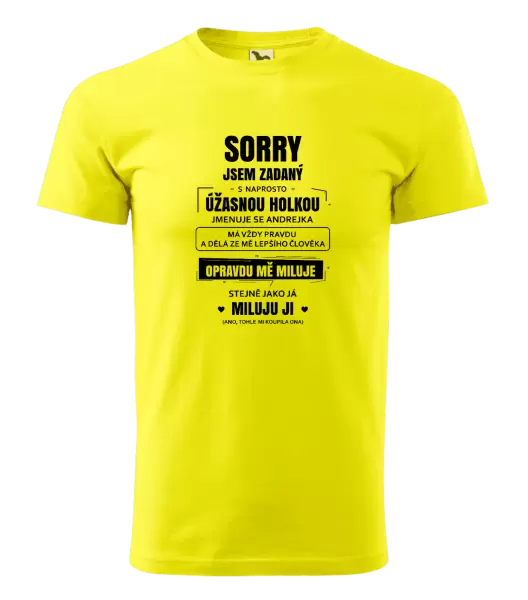 Pánské tričko Sorry, jsem zadaný