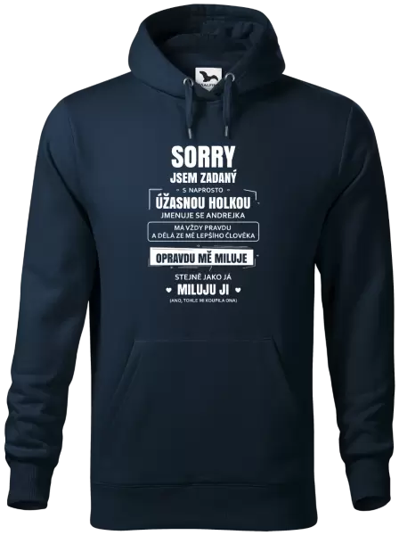 Pánská mikina Sorry, jsem zadaný
