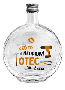 Fľaša, sklenená guľatá Keď to neopraví otec, tak už nikto