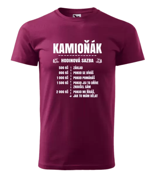 Pánské tričko Hodinová sazba - kamioňák