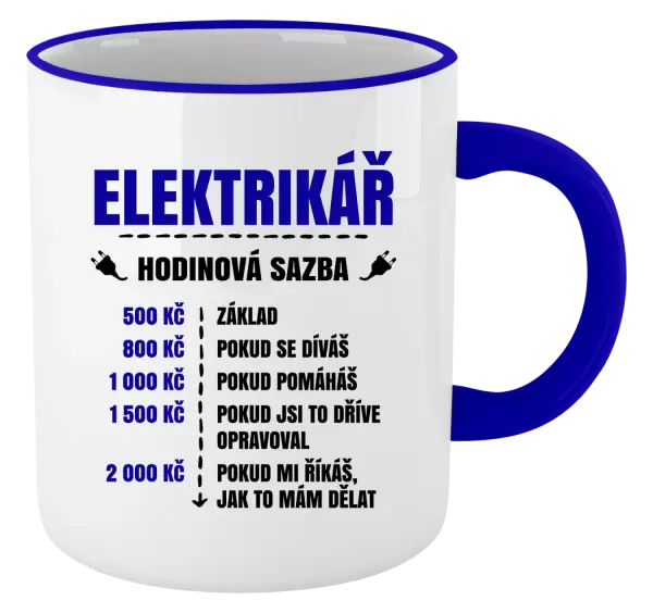 Hrnek Hodinová sazba - elektrikář