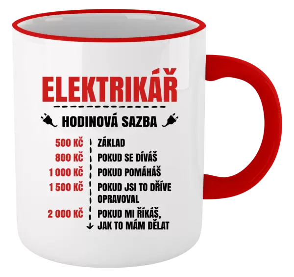 Hrnek Hodinová sazba - elektrikář