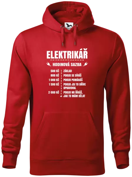Pánská mikina Hodinová sazba - elektrikář