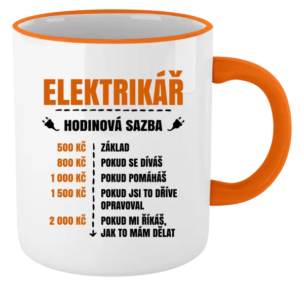 Hrnek Hodinová sazba - elektrikář