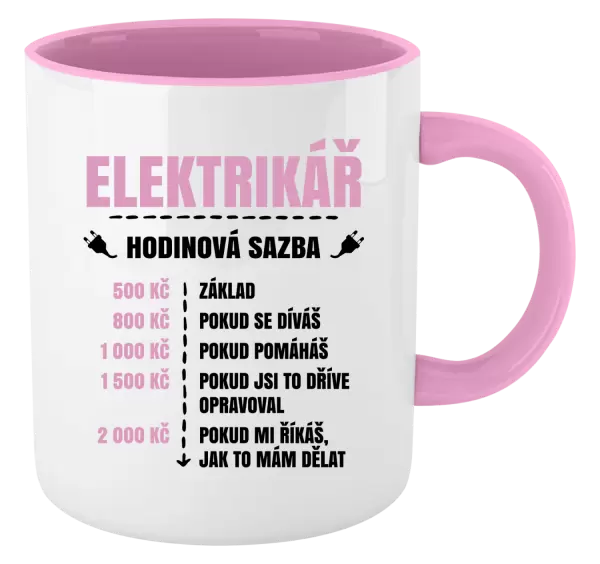 Hrnek Hodinová sazba - elektrikář