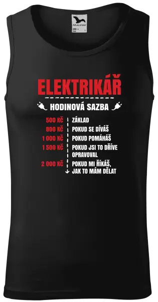 Pánské tílko Hodinová sazba - elektrikář