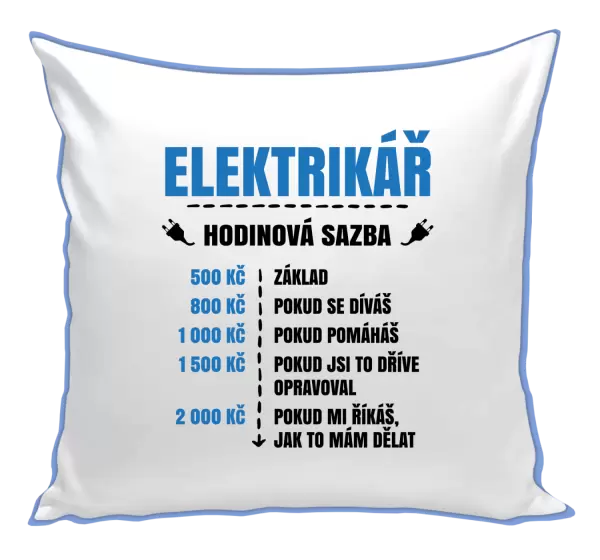 Polštář Hodinová sazba - elektrikář