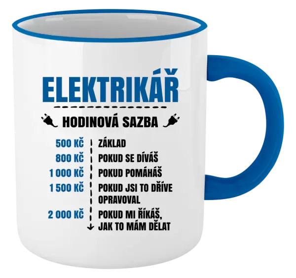 Hrnek Hodinová sazba - elektrikář