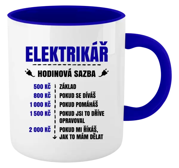 Hrnek Hodinová sazba - elektrikář