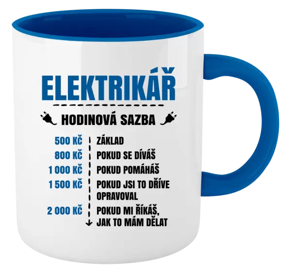 Hrnek Hodinová sazba - elektrikář