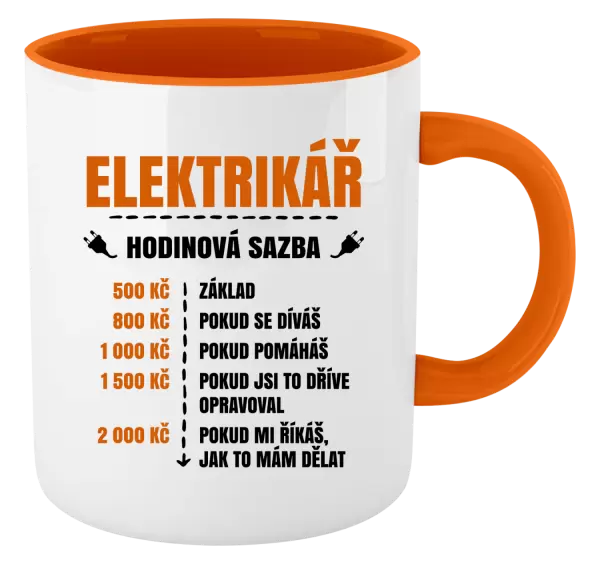 Hrnek Hodinová sazba - elektrikář