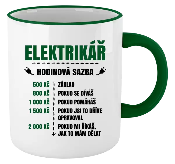 Hrnek Hodinová sazba - elektrikář