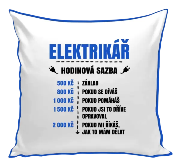 Polštář Hodinová sazba - elektrikář