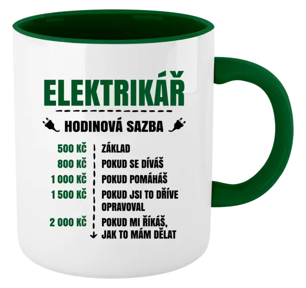Hrnek Hodinová sazba - elektrikář