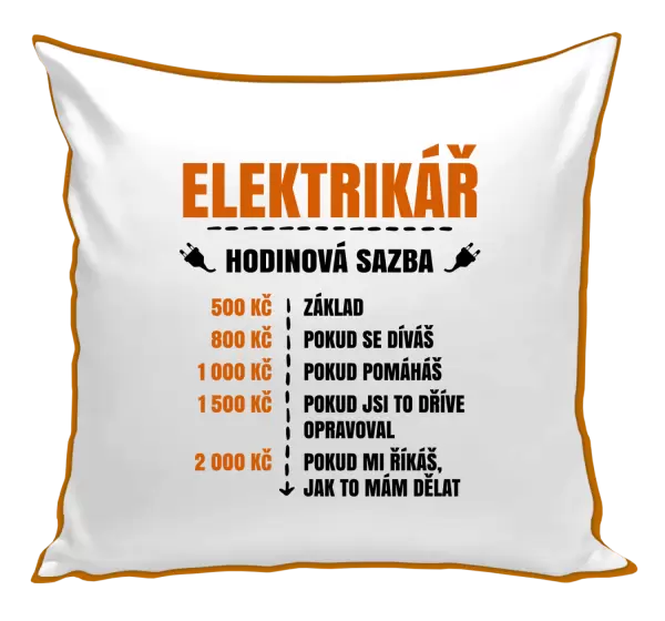 Polštář Hodinová sazba - elektrikář