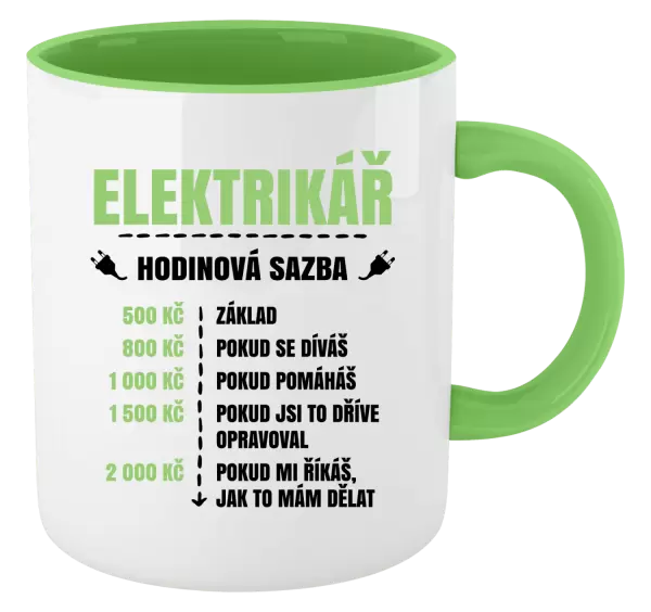 Hrnek Hodinová sazba - elektrikář