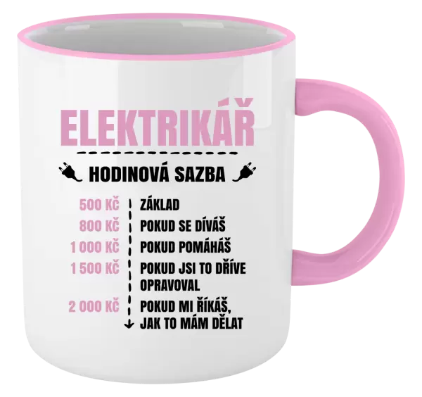 Hrnek Hodinová sazba - elektrikář
