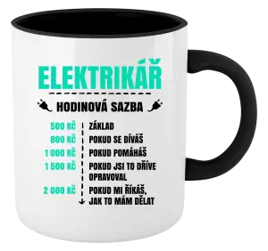 Hrnek Hodinová sazba - elektrikář