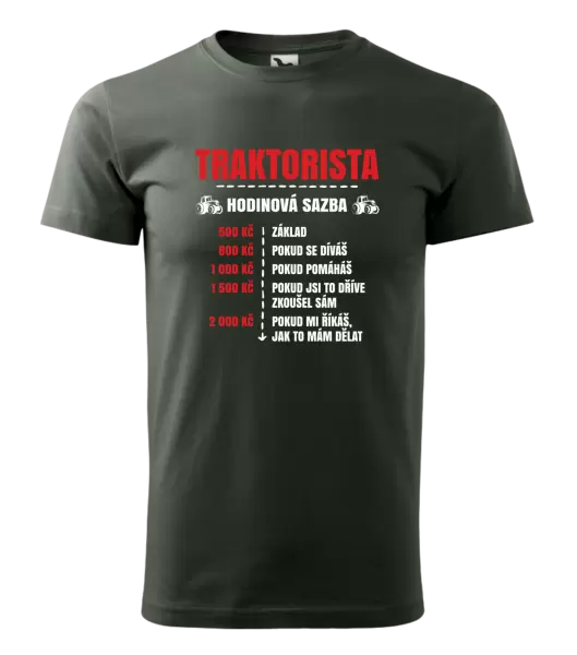 Pánské tričko Hodinová sazba - traktorista