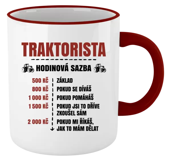 Hrnek Hodinová sazba - traktorista