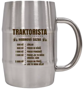 Nerezový chladicí půllitr Hodinová sazba - traktorista