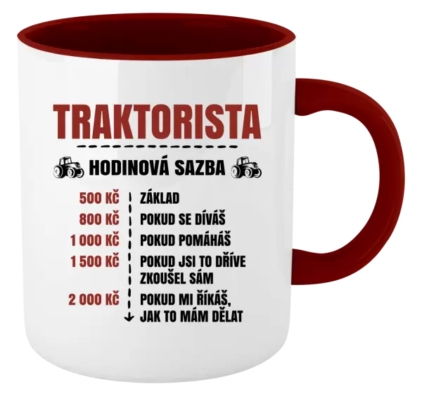 Hrnek Hodinová sazba - traktorista