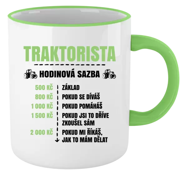 Hrnek Hodinová sazba - traktorista