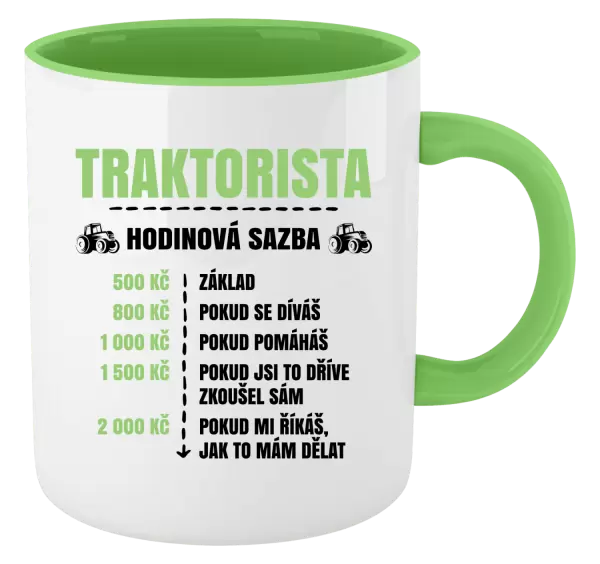 Hrnek Hodinová sazba - traktorista