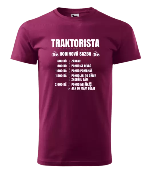 Pánské tričko Hodinová sazba - traktorista
