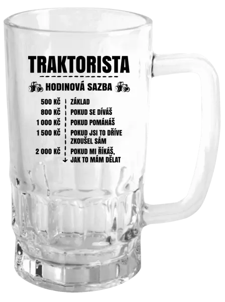 Půllitr Hodinová sazba - traktorista