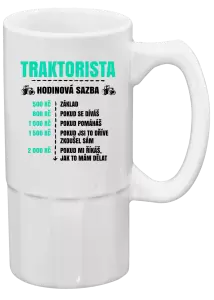Půllitr Hodinová sazba - traktorista