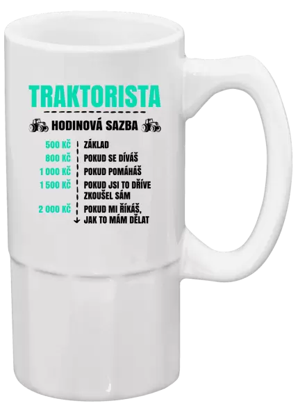 Půllitr Hodinová sazba - traktorista