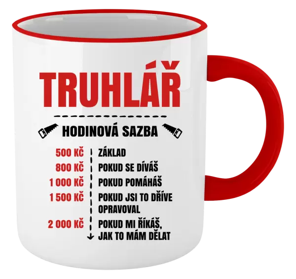 Hrnek Hodinová sazba - truhlář