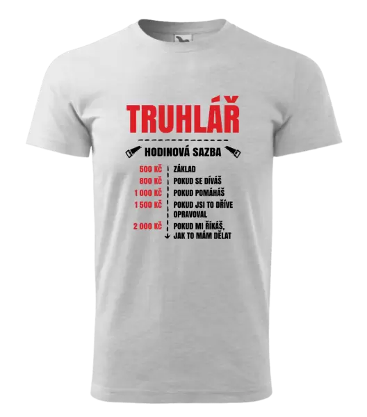 Pánské tričko Hodinová sazba - truhlář