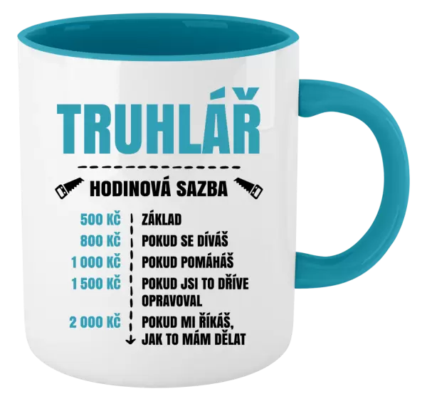 Hrnek Hodinová sazba - truhlář