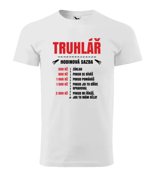 Pánské tričko Hodinová sazba - truhlář