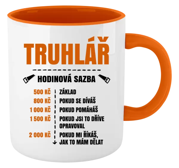Hrnek Hodinová sazba - truhlář