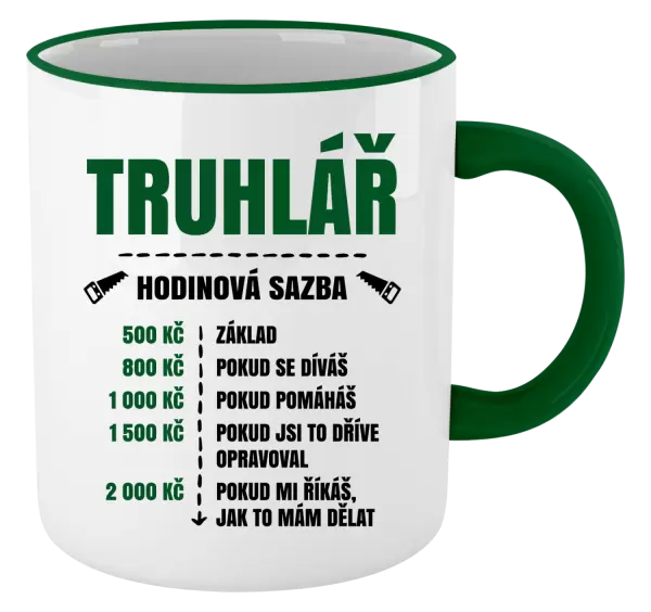 Hrnek Hodinová sazba - truhlář