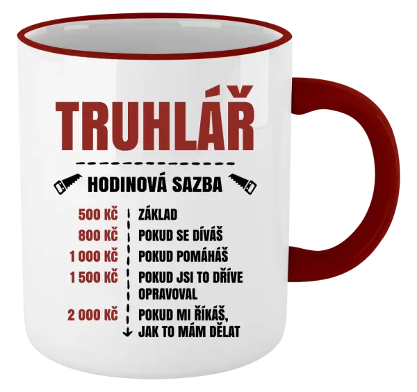 Hrnek Hodinová sazba - truhlář
