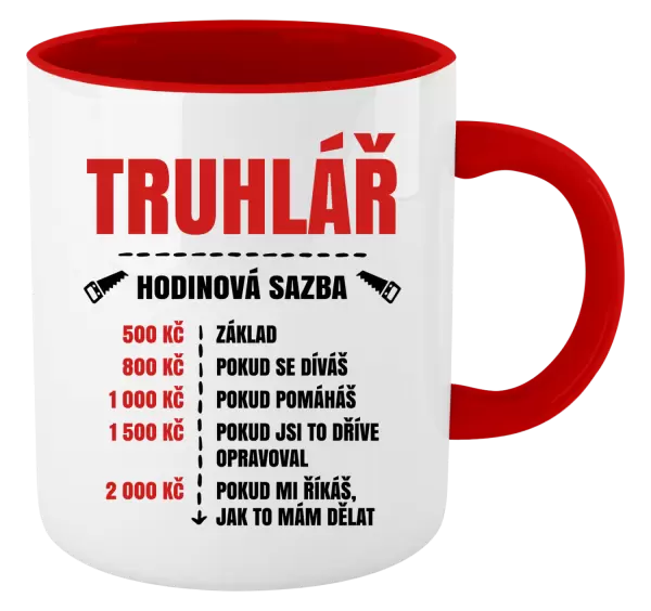 Hrnek Hodinová sazba - truhlář