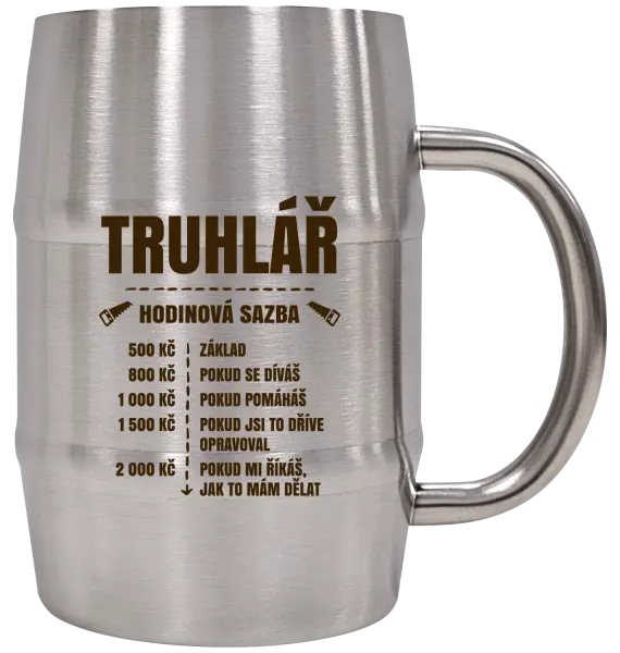 Nerezový chladicí půllitr Hodinová sazba - truhlář