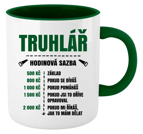 Hrnek Hodinová sazba - truhlář