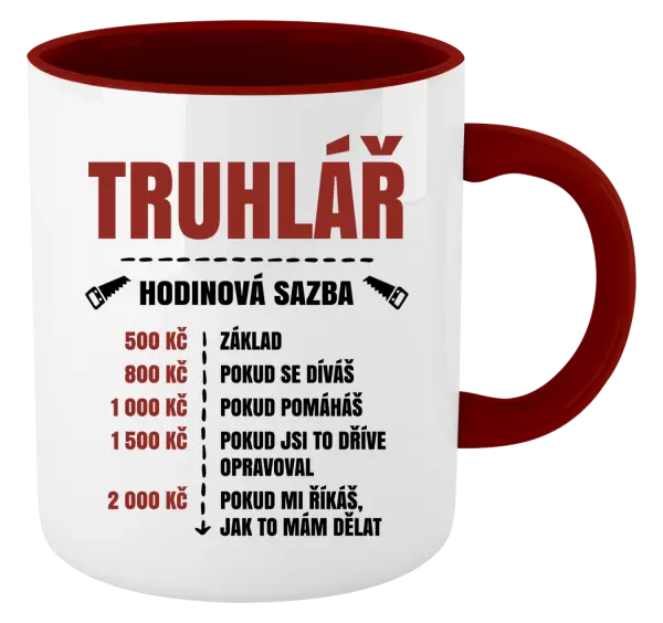 Hrnek Hodinová sazba - truhlář
