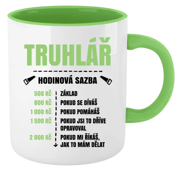 Hrnek Hodinová sazba - truhlář