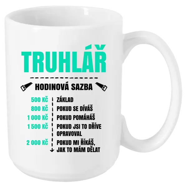Hrnek Hodinová sazba - truhlář